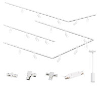 MRail 230V Schienensystem in Weiß GU10 Spots Komponenten Stangensystem austauschbare LED Leuchtmittel  Weiß