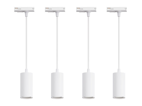 MRail 4x Pendel GU10 Fassung Weiß