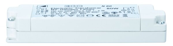 TIP ECO VDE Elektroniktrafo 20-80W 230/12V 80VA Weiß Halogen-Trafo