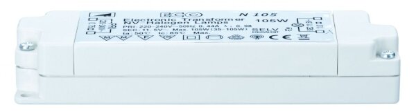 TIP ECO VDE Elektroniktrafo 35-105W 230/12V 105VA Weiß