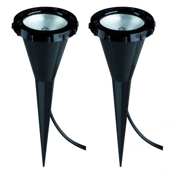 Paulmann Profi Plantdart Pflanzenleuchte Set 2x10W G4 Schwarz 230/12V Kunststoff